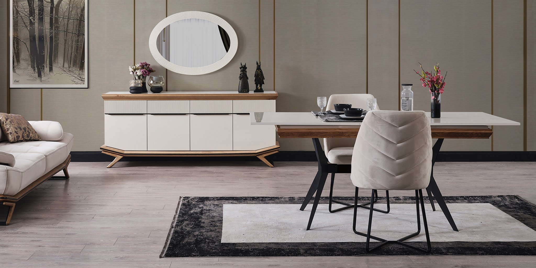 Elize Ahşap Yemek Odası Takımı